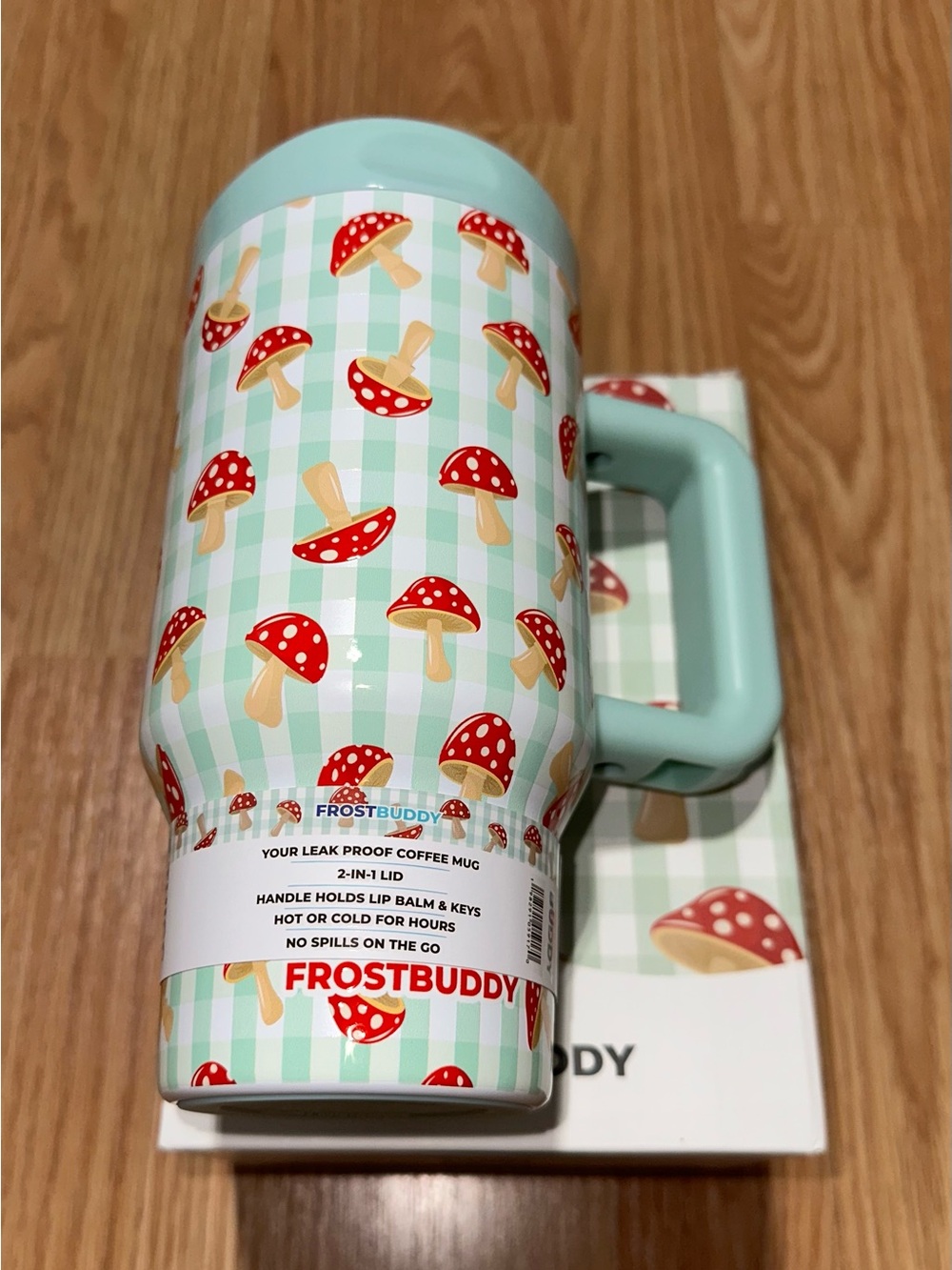 Frost Buddy Gingham Mushroom Mug Buddy